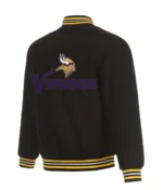 Minnesota Vikings Black Wool Bomber Jacket