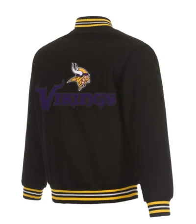 Minnesota Vikings Black Wool Bomber Jacket