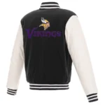 Minnesota Vikings Black and White Varsity Jacket