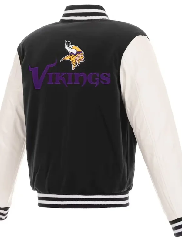 Minnesota Vikings Black and White Varsity Jacket