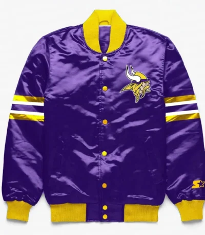 Minnesota Vikings Button Down Purple Jacket