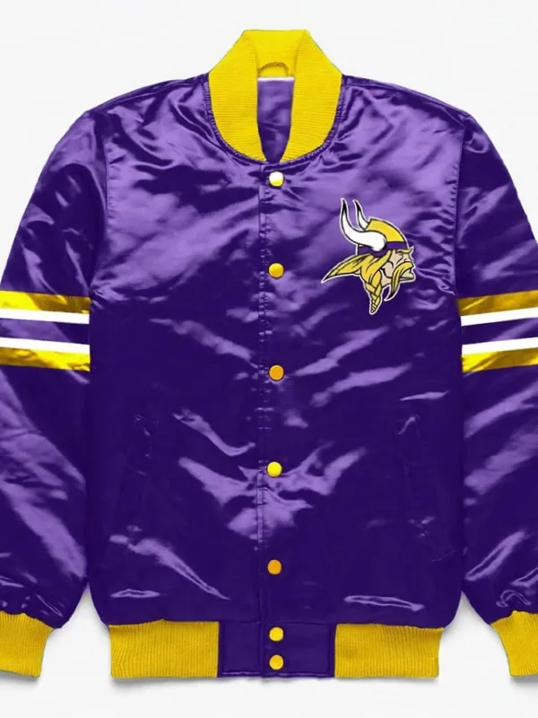 Minnesota Vikings Button Down Purple Jacket