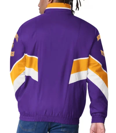 Minnesota Vikings Captain Purple Varsity Satin Jacket