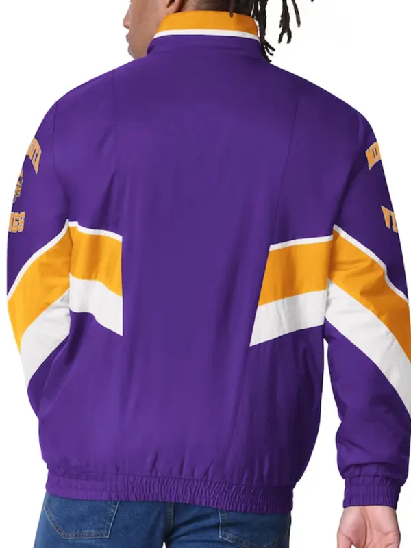 Minnesota Vikings Captain Purple Varsity Satin Jacket