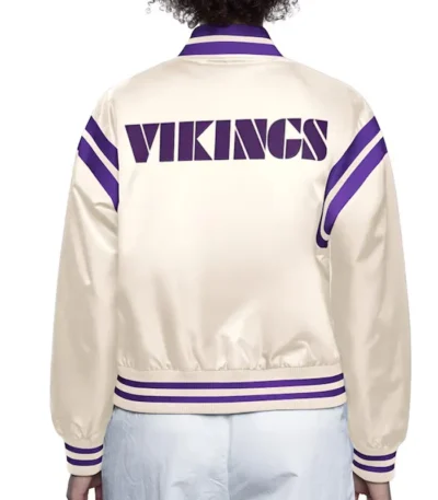 Minnesota Vikings Cream Full Count Satin Jacket