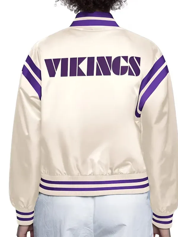 Minnesota Vikings Cream Full Count Satin Jacket