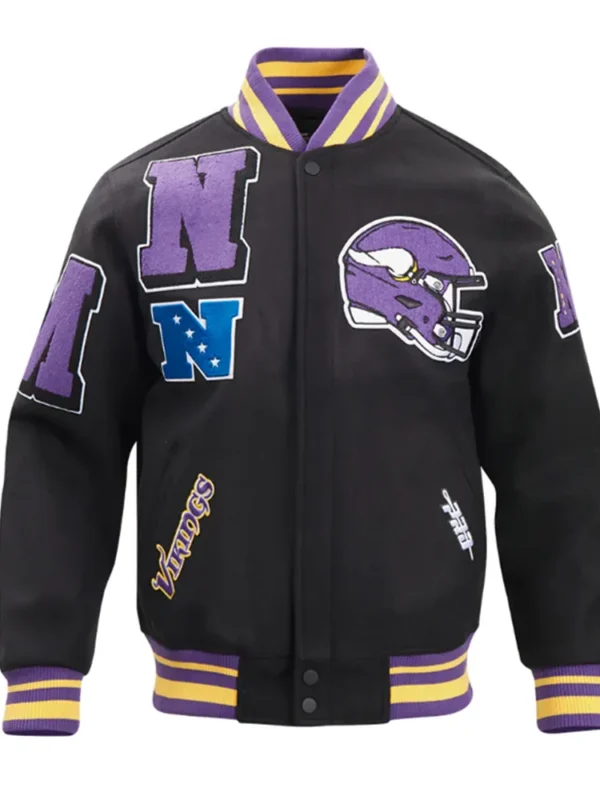 Minnesota Vikings Mashup Classic Rib Varsity Wool Jacket