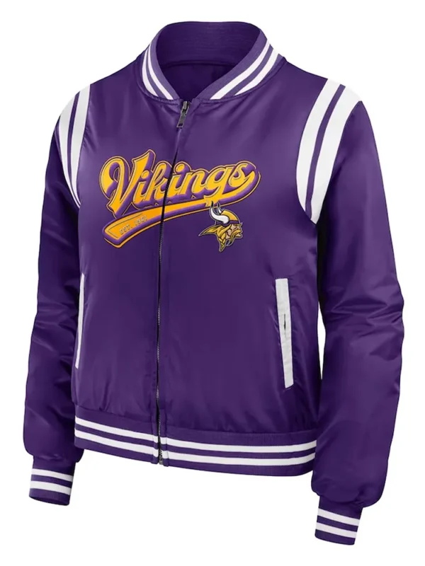Minnesota Vikings Purple Bomber Full-Zip Jacket