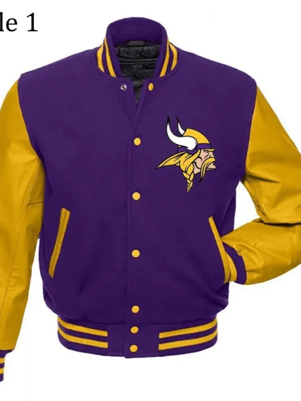 Minnesota Vikings Purple and Yellow Letterman Jacket