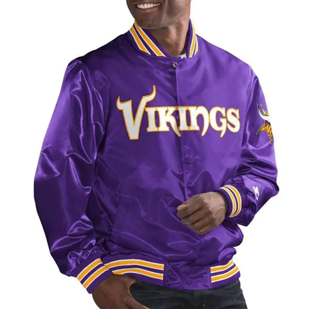 Minnesota Vikings SMU Purple Satin Jacket Minnesota Vikings SMU Purple Satin Jacket
