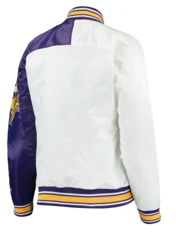 Minnesota Vikings Starter Satin White and Purple Jacket