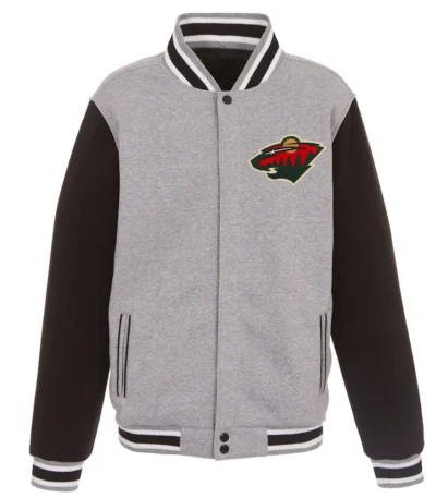 Minnesota Wild Gray and Black Varsity Wool Jacket