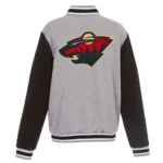 Minnesota Wild Gray and Black Varsity Wool Jacket