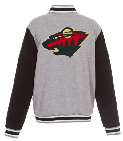 Minnesota Wild Gray and Black Varsity Wool Jacket