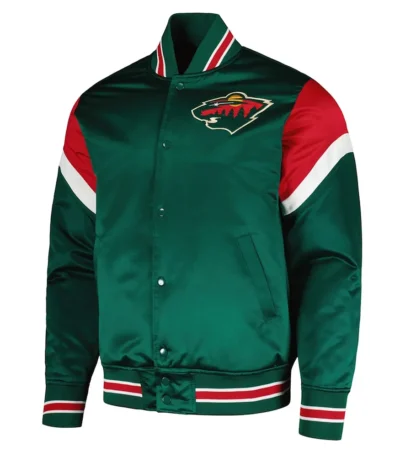 Minnesota Wild Heavyweight Green Satin Jacket