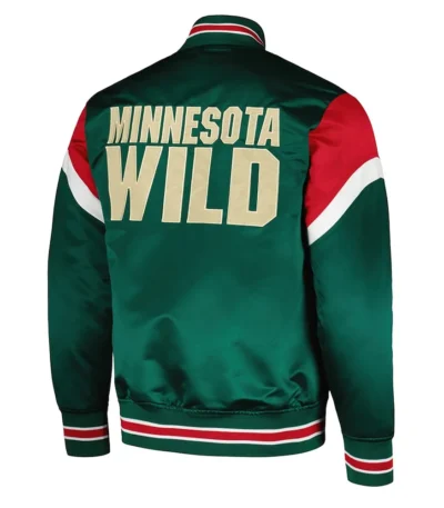 Minnesota Wild Heavyweight Green Satin Jacket