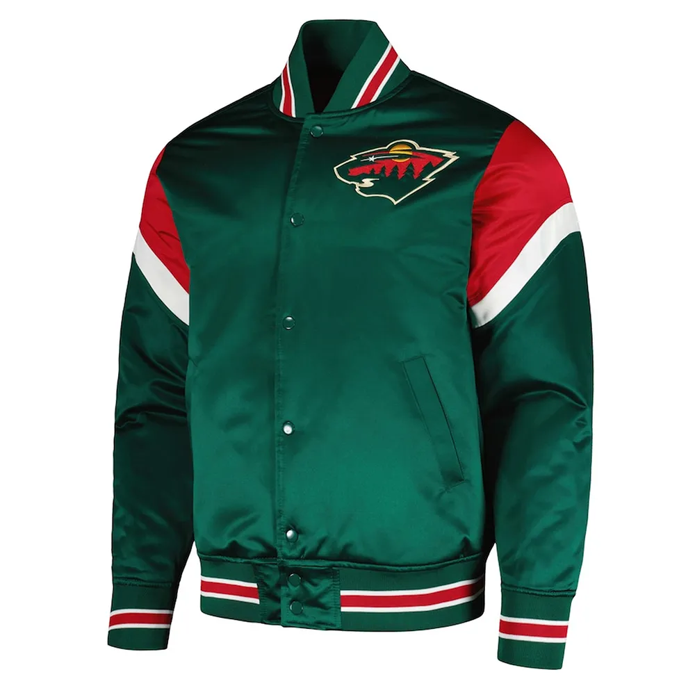 Minnesota Wild Heavyweight Green Satin Jacket Minnesota Wild Heavyweight Green Satin Jacket