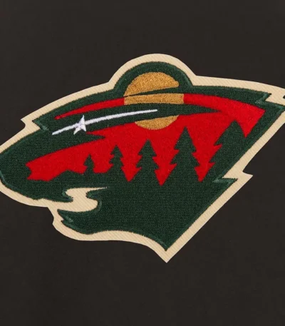 Minnesota Wild Poly-Twill Front-Hit Black Jacket