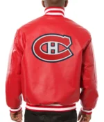 Montreal Canadiens Bomber Red Leather Jacket