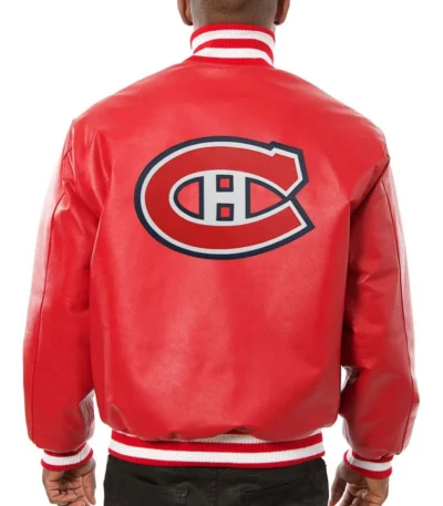 Montreal Canadiens Bomber Red Leather Jacket