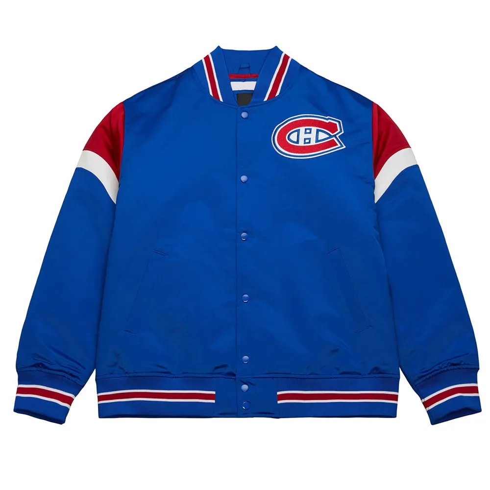 Montreal Canadiens Heavyweight Royal Satin Jacket Montreal Canadiens Heavyweight Royal Satin Jacket