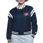 Montreal Canadiens Printed Logo Varsity Satin Jacket