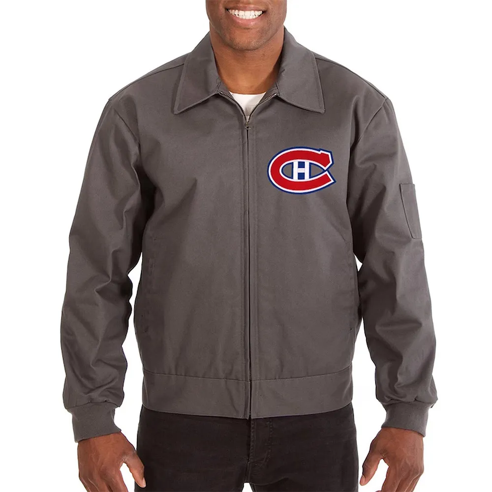 Montreal Canadiens Workwear Charcoal Cotton Jacket Montreal Canadiens Workwear Charcoal Cotton Jacket