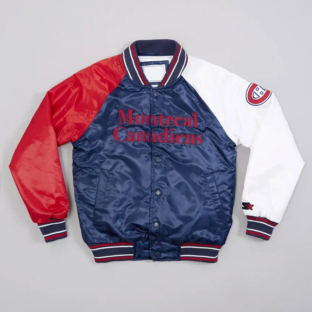 Montreal Canadiens Youth Varsity Satin Jacket Montreal Canadiens Youth Varsity Satin Jacket