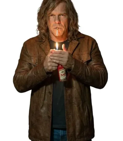 Motor City Alan Ritchson Brown Leather Jacket