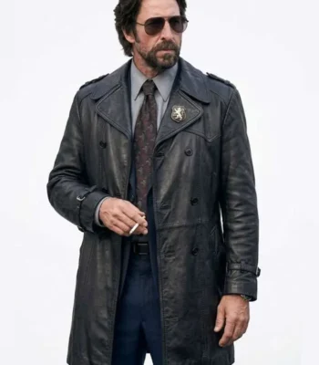 Motor City Pablo Schreiber Black Leather Coat