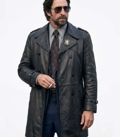 Motor City Pablo Schreiber Black Leather Coat