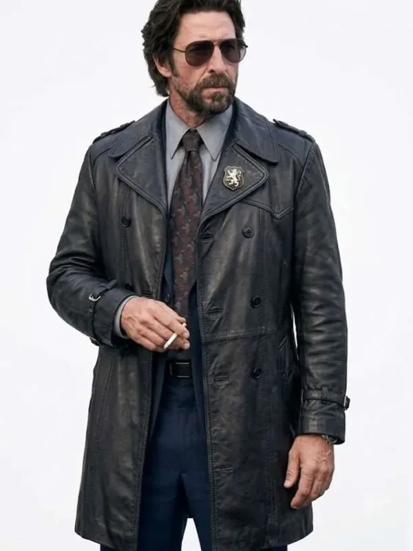 Motor City Pablo Schreiber Black Leather Coat