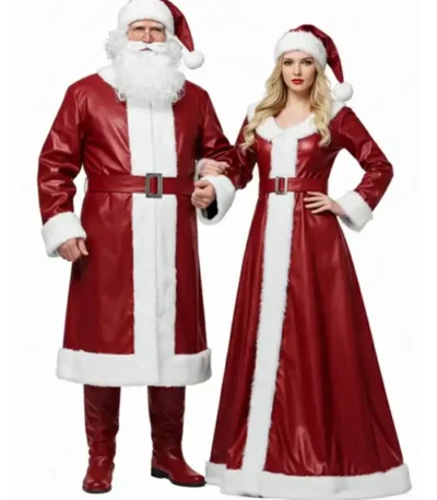Mr and Mrs Santa Claus Leather Costume