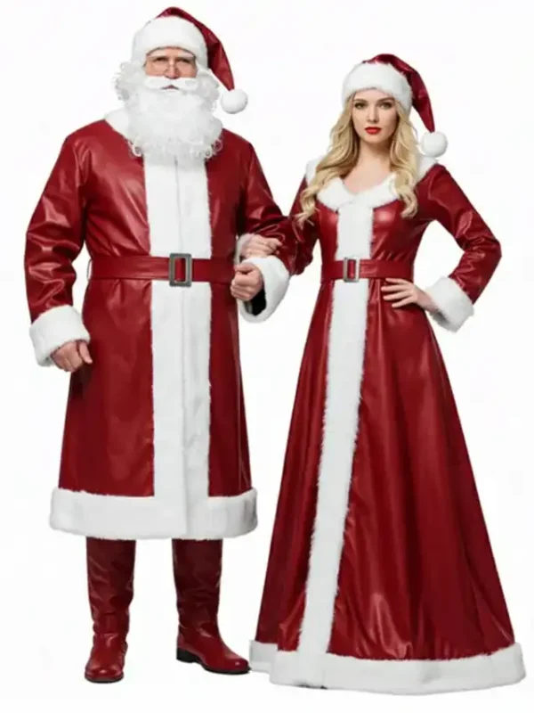 Mr and Mrs Santa Claus Leather Costume