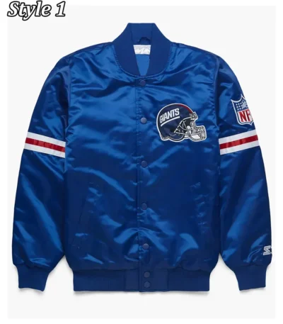 NFL NY Giants Satin Royal Blue Jacket