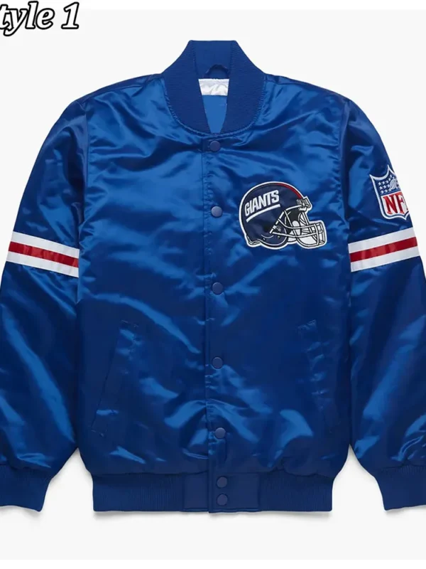 NFL NY Giants Satin Royal Blue Jacket
