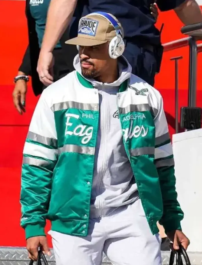 NFL Philadelphia Eagles Jalen Hurts Bomber Jacket NFL Philadelphia Eagles Jalen Hurts Bomber Jacket