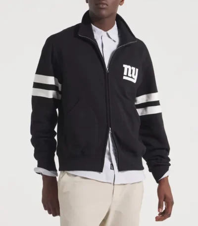 NY Giants Black Striped Fleece Jacket