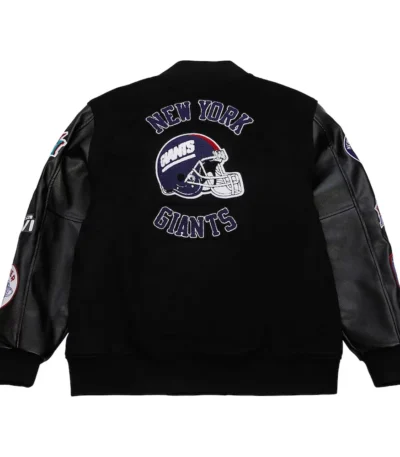 NY Giants Blackout Vintage Logo Varsity Jacket