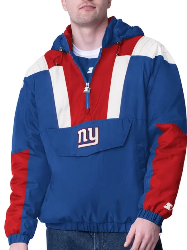 NY Giants Charger Half-Zip Pullover Jacket