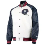 NY Giants Clean Up Throwback Satin White-Navy Jacket