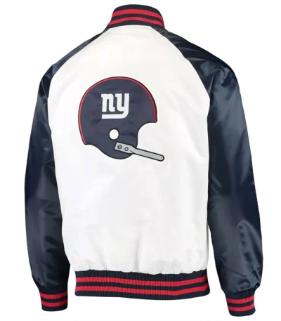 NY Giants Clean Up Throwback Satin White-Navy Jacket