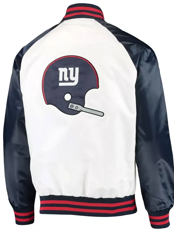NY Giants Clean Up Throwback Satin White-Navy Jacket