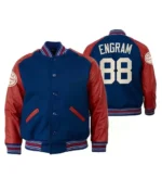 NY Giants Evan Engram Varsity Red and Blue Jacket