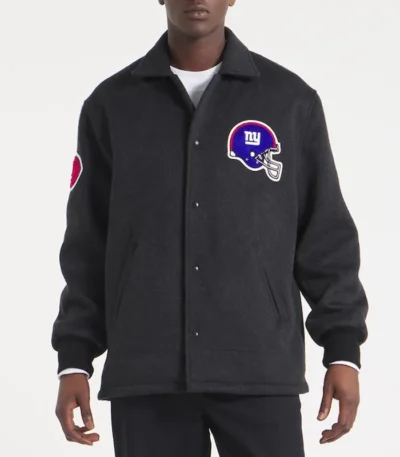 NY Giants Heather Black Wool Jacket