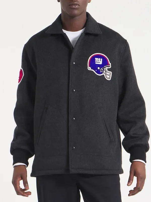 NY Giants Heather Black Wool Jacket