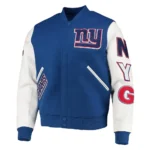 NY Giants Logo Varsity White-Royal Jacket