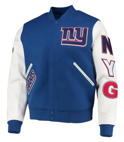 NY Giants Logo Varsity White-Royal Jacket
