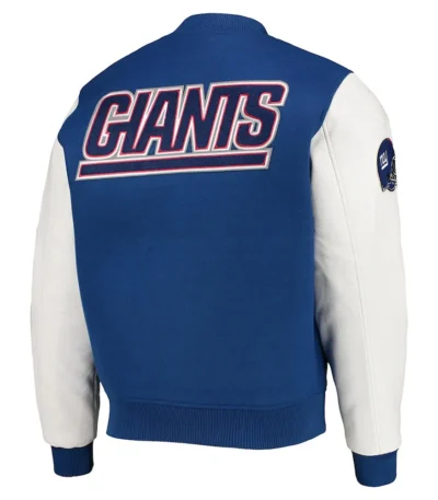 NY Giants Logo Varsity White-Royal Jacket