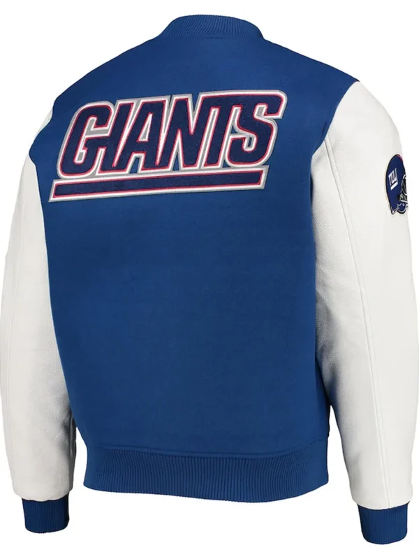 NY Giants Logo Varsity White-Royal Jacket